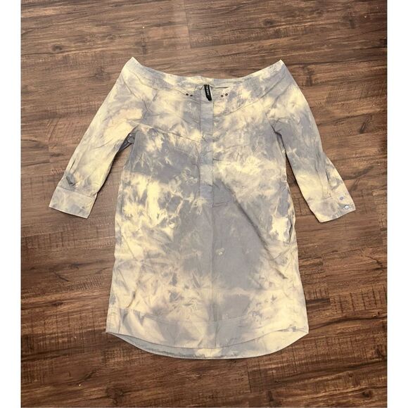 Marc Cain Tan Gray Rain Off Shoulders Rain Style Dress, Sz Large * - Picture 1 of 8